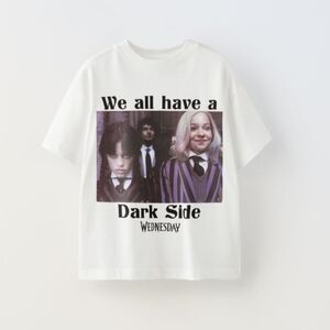 Zara Kids Wednesday Addams & Enid "Dark Side" Graphic T-Shirt Size 13-14 Years